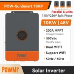 Powmr 10KW 48V 120V/240V Split Phase Solar Hybrid Inverter 200A Mppt Controller New. Price: $1299.99.