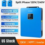 10KW 48V Solar Hybrid Inverter 120/240V Split Phase 200A Mppt Charge Controller New. Price: $1489.00.