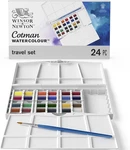 Winsor & Newton Cotman Watercolor Semi-gloss Paint Travel Set 24 Half Pans. Price: $22.29.