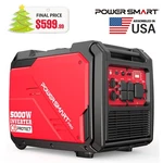 Powersmart 5000W Gas Inverter Generator, 223CC, 10H Runtime, Electric Start, Co New. Price: $599.99.