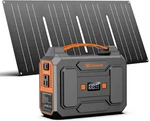 Portable Power Station With Foldable 40W Solar Panel, 100W Black Gray New. Price: $254.72.