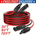 Black+red 10 Awg Solar Panel Extension Cable Silicone Flexible Wire Connectors New. Price: $6.08.