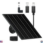 6W 5V Solar Panel For Security Cameras Type-c, Micro Usb, 360 Mount, IP65 New. Price: $41.53.