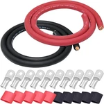 Igreely 4/0 Gauge Wire Feet BLACK+5 Red Awg Flexible Welding Battery Used. Price: $99.99.