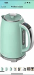 Electric Kettle, 1.7L/1500W, Stainless Steel, Digital Touch Panel, Light Green Open. Price: $55.00.