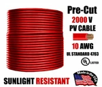 Awg Pv Wire Red Solar Cable 1000/2000V Copper Pre-cut 500 Ft New. Price: $171.00.