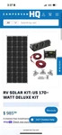 Zamp Solar 170W Monocrystalline Panel Kit For Rv, Off-grid New. Price: $699.00.
