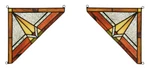Pair Stained Glass Corner Window Panels Handcrafted Mission Design Tiffany Style New. Price: $131.58.