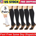 5 Pairs Copper Energy Knee High Compression Socks, Sm L/xl Xxl Free Ship Usa New. Price: $11.99.