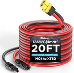 MC4 XT60 Connector Solar Charge Cable, 12AWG Pure Copper 20FT New. Price: $46.96.