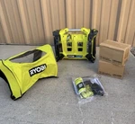 Ryobi 40V 1800W Portable Battery Inverter, 4-PORT Charger, Bluetooth, (2) 6.0AH Open. Price: $650.00.