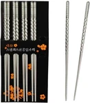 5 Pairs Stainless Steel Chopsticks Reusable Lightweight Metal 9" New. Price: $10.27.