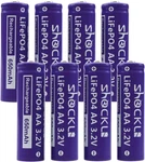 (8- Pack) Shockli Aa 3.2 Volts LIFEPO4 650MAH Rechargeable Battery, Lithium Iron New. Price: $26.77.