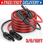 Black+red 10 Awg Solar Panel Extension Cable Silicone Flexible Wire Connectors New. Price: $18.39.