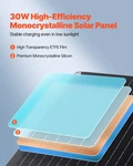 Vevor 30W 12V Solar Battery Charger & Maintainer Kit - IP67 Waterproof New. Price: $39.99.