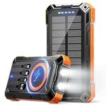 Jskei Solar Power Bank 49800MAH Charger With Cables Led Flashlight, 15W - Orange Open. Price: $45.58.