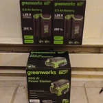 Greenworks 60V Lithium-ion 2.5AH Battery 2-PACK & 300W Power Station Bundle New. Price: $200.00.