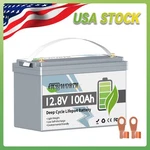 12V 100AH LIFEPO4 Lithium Battery Deep Cycles Rv Marine Trolling Motors Off-grid New. Price: $166.00.