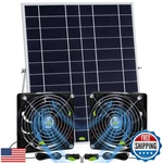 Glooglitter 20W Solar Powered Fan Kit For Chicken Coop IP67 Waterproof Dual New. Price: $67.99.