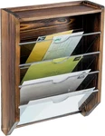 My 4-TIER Wall Mounted Mail Holder Ra, Urban Modern Burnt Wood New. Price: $62.99.