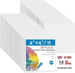 40 White Canvas Panels For Acrylic Painting - 4X4 Inch Primed Cotton New. Price: $25.19.